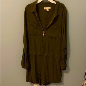 Michael Kors emerald long sleeve romper